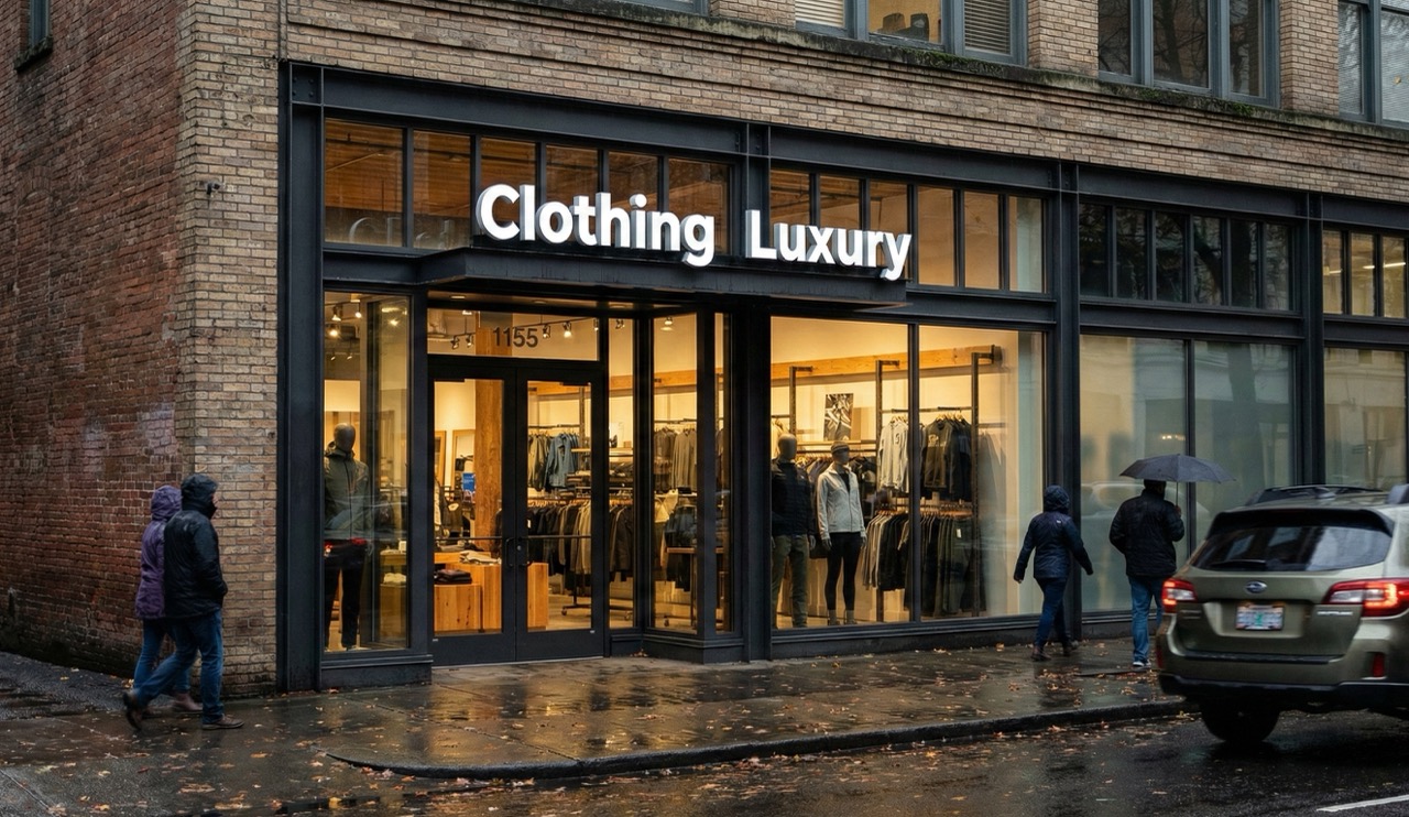 Clothingluxury store exterior in Portland